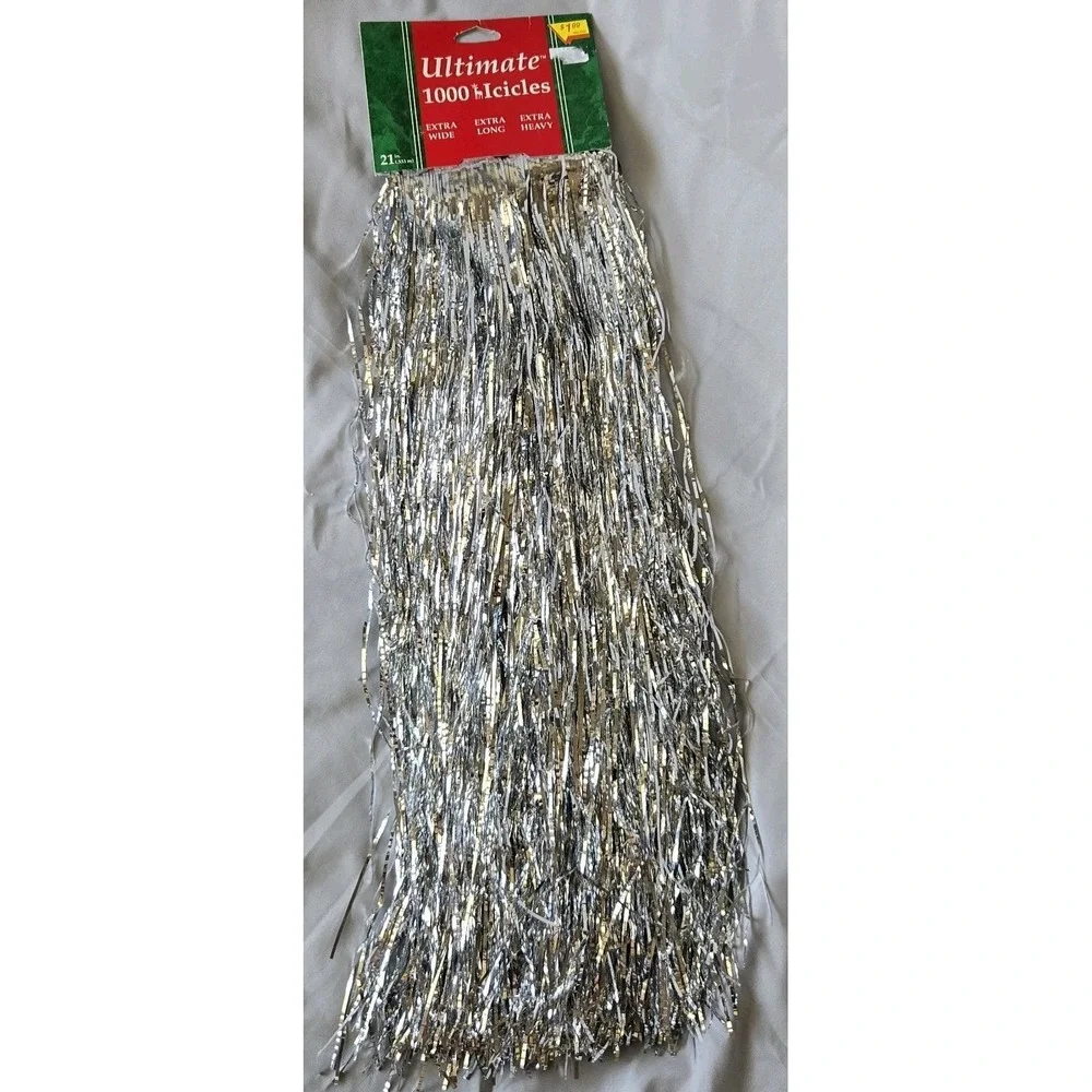 Vintage Santa's Best Christmas 1000 Icicles Silver Tinsel 21